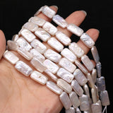 Natural Freshwater Pearl Beaded Rectangle DIY Jewelry 10x18mm