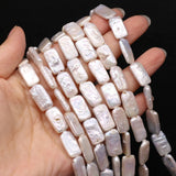 Natural Freshwater Pearl Beaded Rectangle DIY Jewelry 10x18mm