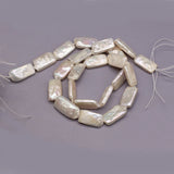 Natural Freshwater Pearl Beaded Rectangle DIY Jewelry 10x18mm