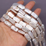 Natural Freshwater Pearl Beaded Rectangle DIY Jewelry 10x18mm