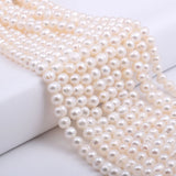 7-8mm Pearl Round Beads for Jewelry Making DIY