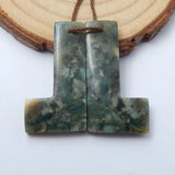 Natural Green Opal Irregular Shape Earrings Beads Pairs 31x17x4mm
