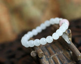 Pink Crystal Rhinestone Bracelet 7mm Beads Charm Elastic for Women