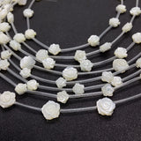 Rose-shaped Mother-of-pearl Shell Beads Necklace Set