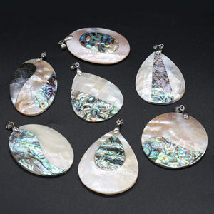 Natural Shell Charms Abalone Pendant for DIY Necklace Making