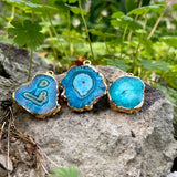 Agat Druzy Pendant Irregular Slice Charm 2pcs/lot
