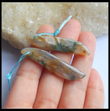 Hot Natural Stone Bamboo Agate Earring Bead 45x10x5mm Jewelry Women Earrings