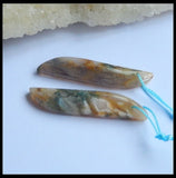 Hot Natural Stone Bamboo Agate Earring Bead 45x10x5mm Jewelry Women Earrings