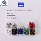 DIY Natural Stone Beads Set 138/276pcs 6/12 colors 8mm beads