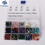 DIY Natural Stone Beads Set 138/276pcs 6/12 colors 8mm beads