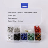 DIY Natural Stone Beads Set 138/276pcs 6/12 colors 8mm beads