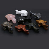 Natural Stone Dolphin Ornament Lucky Gift for Desk or Garden