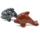 Natural Stone Dolphin Ornament Lucky Gift for Desk or Garden