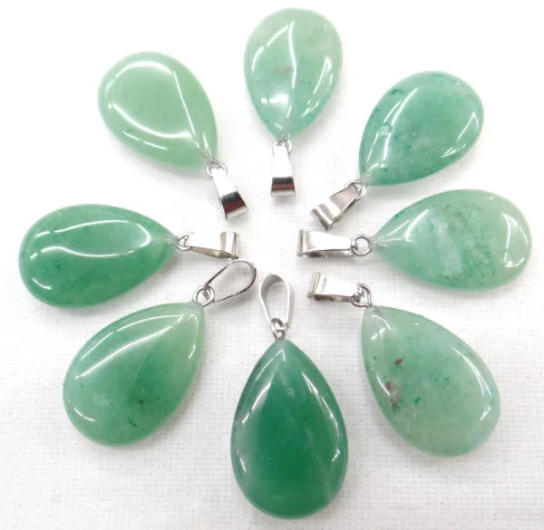 Green Aventurine Water Drops Pendant for DIY Jewelry Making