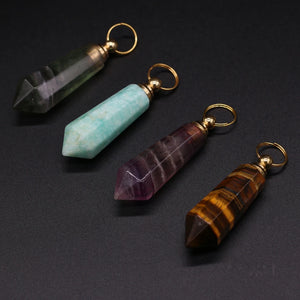 Natural Stone Perfume Bottle Pendant Necklace
