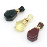 Natural Stone Perfume Bottle Pendant - Lemon Jade/Red Stone/Indian Agate