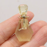 Natural Stone Perfume Bottle Pendant - Lemon Jade/Red Stone/Indian Agate