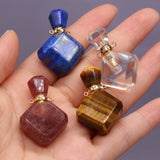 Hot Rhombus Semi-Precious Perfume Bottle Pendant for Jewelry Making