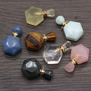 Natural Stone Perfume Bottle Pendant for Crafting