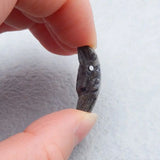 Handcarved Pyrite Wolf Head Necklace Pendant Bead 25x17x9mm