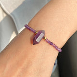 Natural Stone Quartzs Labradourite Beaded Bracelets with Pendant