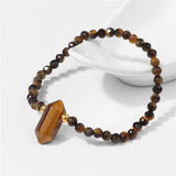 Natural Stone Quartzs Labradourite Beaded Bracelets with Pendant