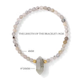 Natural Stone Quartzs Labradourite Beaded Bracelets with Pendant