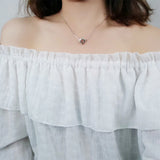 Natural Strawberry Crystal Moonstone Star Necklace 925 Sterling Silver