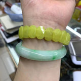 Natural Yellow Lemon Jade Stone Bracelets 7x14mm 11x13mm Energy Academic Jewelry