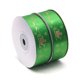 25Y Merry Christmas/Happy Ribbon Red/Green Bronzing Polyester