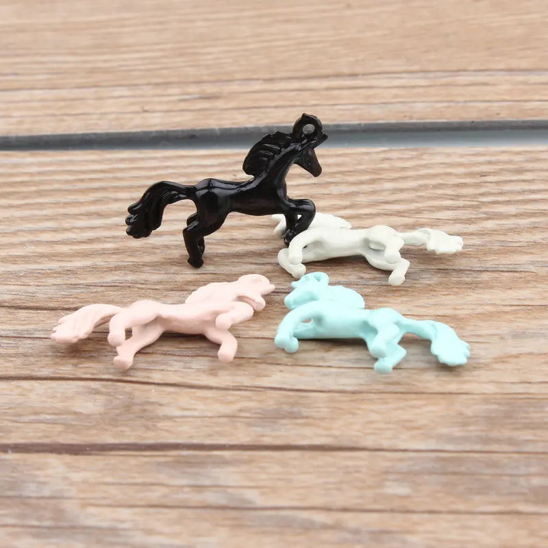 20pcs DIY Paint Horse Alloy Pendant for Jewelry Making