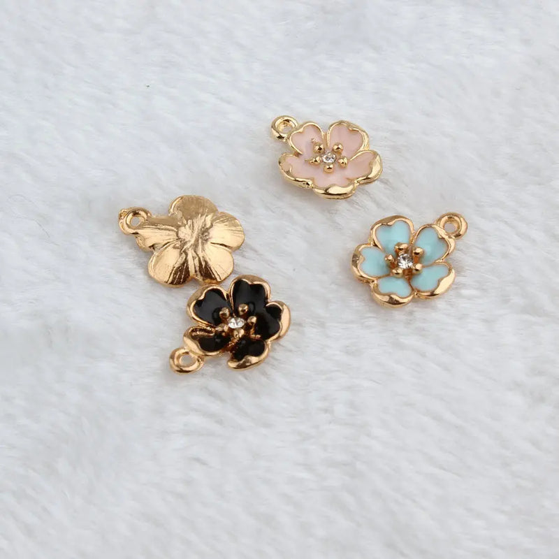 20pcs DIY Peach Blossom Alloy Pendant for Bracelet Necklace Clothing Jewelry