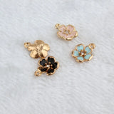 20pcs DIY Peach Blossom Alloy Pendant for Bracelet Necklace Clothing Jewelry