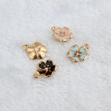20pcs DIY Peach Blossom Alloy Pendant for Bracelet Necklace Clothing Jewelry