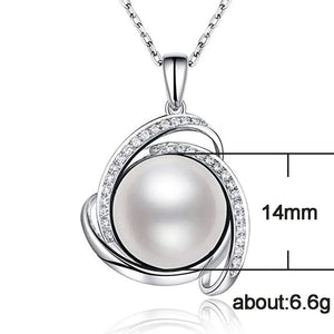 Delicate Pearl Crystal Pendant Necklace Wedding Engagement Fine Chain