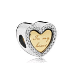 925 Silver Heart Bead High 1:1 For Girlfriend