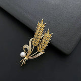 Elegant Titanium Steel Pearl Brooch Jewelry