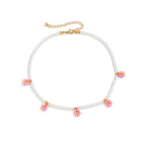 Colorful Flowers Necklace Seed Beads Choker Y2K Jewelry