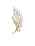 Titanium Steel Leaf Pin Women's Brooch Jewelry Gift