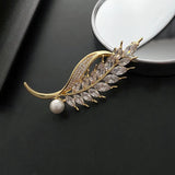 Titanium Steel Leaf Pin Women's Brooch Jewelry Gift