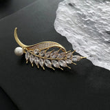 Titanium Steel Leaf Pin Women's Brooch Jewelry Gift