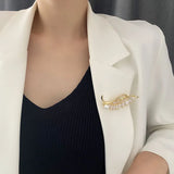 Titanium Steel Leaf Pin Women's Brooch Jewelry Gift