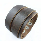 Men's Belt Watch Retro Punk Rock Brown Leather Cuff Bracelet