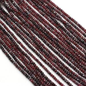 Natural Garnet Faceted Beads 3x4mm for Jewelry Making