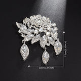 Crystal Zircon Floral Rose Brooch Wedding Charm Jewelry