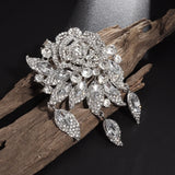Crystal Zircon Floral Rose Brooch Wedding Charm Jewelry