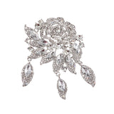 Crystal Zircon Floral Rose Brooch Wedding Charm Jewelry