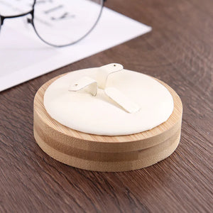 Wooden Round Stud Earrings Display Rings Storage Pendant Collection Holder