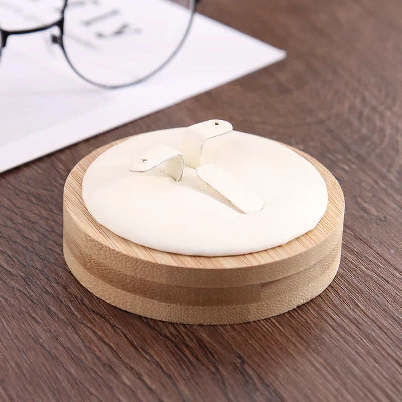 Wooden Round Stud Earrings Display Rings Storage Pendant Collection Holder