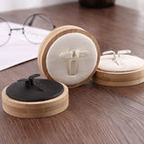 Wooden Round Stud Earrings Display Rings Storage Pendant Collection Holder